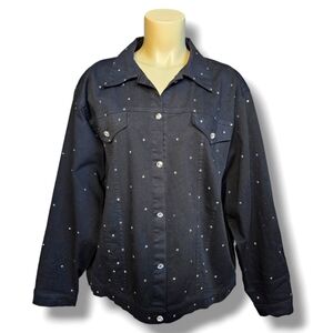 Mili Designs light denim blinged out top. 2X